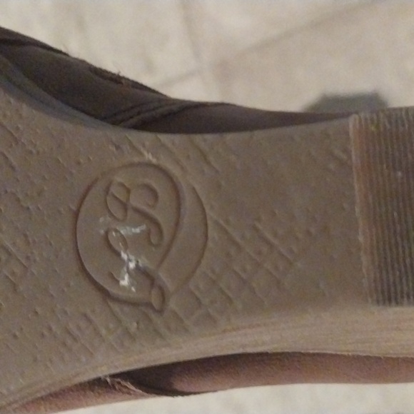 Lucky Brand Yamina Wedge Bootie Womens Ankle Boot Brown Leather Tie Back Size 7 - Picture 5 of 8